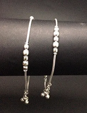 Silver Beads Anklets