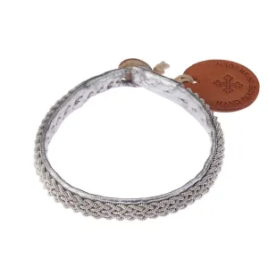 Silver Leather & Pewter Bracelet