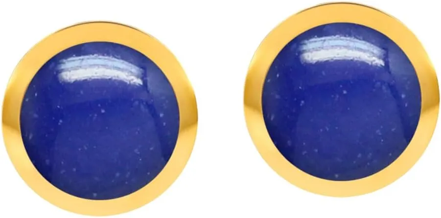Silvershake 4MM Petite Round Shape Cabochon Gemstones White Gold Plated or Yellow Gold Plated 925 Sterling Silver Stud Post Birthstone Earrings Jewelry for Women or Teens Second or third Hole Piercing