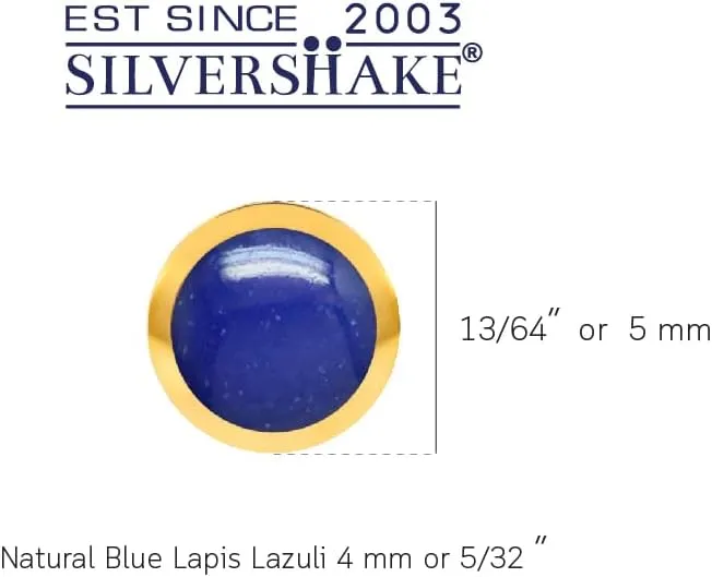 Silvershake 4MM Petite Round Shape Cabochon Gemstones White Gold Plated or Yellow Gold Plated 925 Sterling Silver Stud Post Birthstone Earrings Jewelry for Women or Teens Second or third Hole Piercing