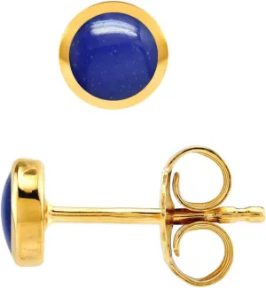 Silvershake 4MM Petite Round Shape Cabochon Gemstones White Gold Plated or Yellow Gold Plated 925 Sterling Silver Stud Post Birthstone Earrings Jewelry for Women or Teens Second or third Hole Piercing