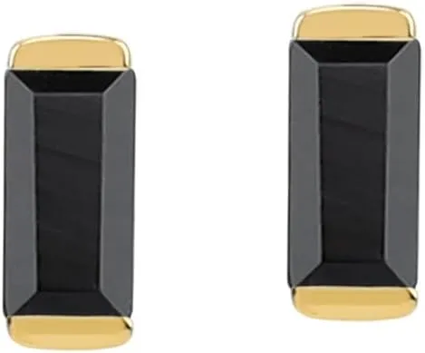 Silvershake 4X2mm Extra Petite Baguette Shape Birthstone Gemstone White Gold Plated or Yellow Gold Plated 925 Sterling Silver Minimalist Stud Earrings Jewelry for Women
