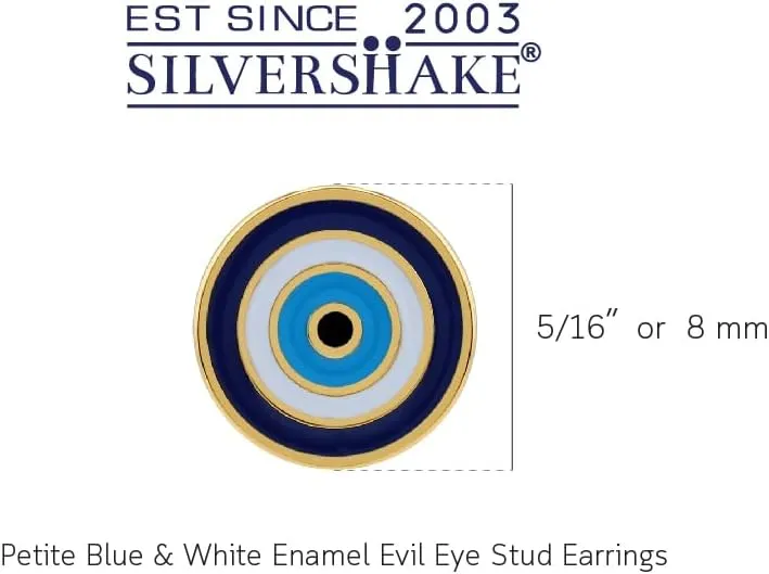 Silvershake Petite White Gold Plated or Yellow Gold Plated 925 Sterling Silver Evil Eye Symbol of Protection Leverback Dangle Drop or Stud Post Earrings Jewelry for Women or Teens