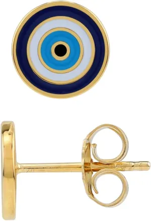 Silvershake Petite White Gold Plated or Yellow Gold Plated 925 Sterling Silver Evil Eye Symbol of Protection Leverback Dangle Drop or Stud Post Earrings Jewelry for Women or Teens