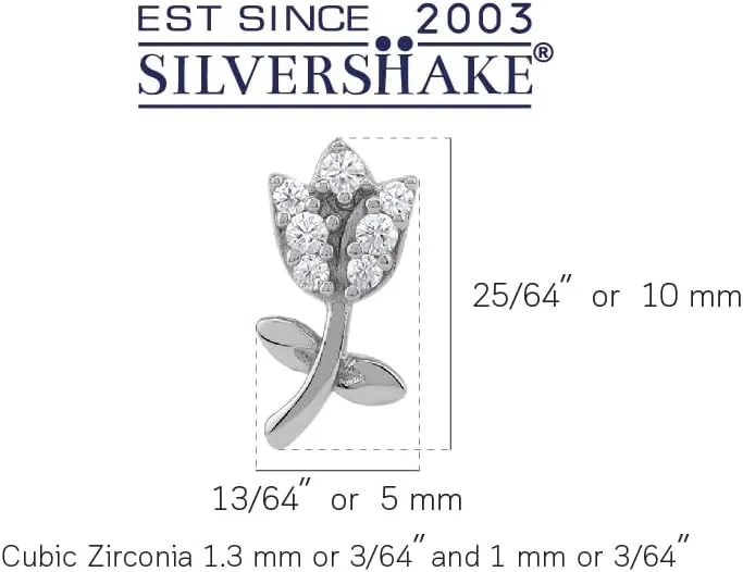 Silvershake Petite White Gold Plated or Yellow Gold Plated 925 Sterling Silver Minimalist Flower & Leaf Trendy Chic Stud Post Gemstone Earrings Jewelry for Women