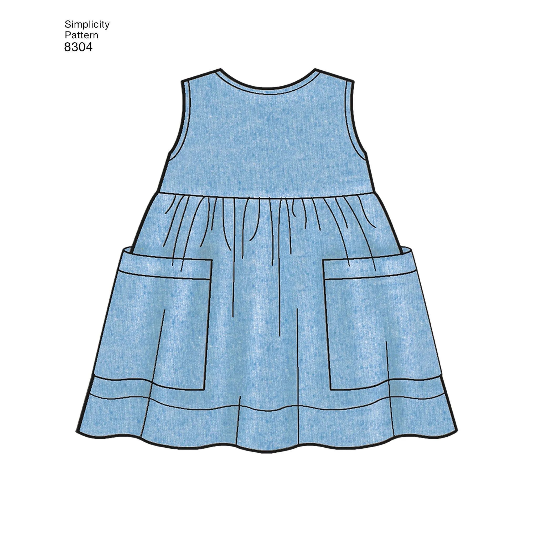 Simplicity Pattern 8304 babies leggings top dress bibs and headband