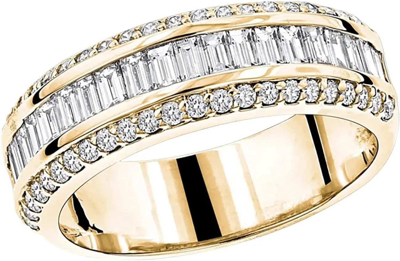 Simulated Diamond Ring for Women Minimalist Design Zircon Jewelry Wedding Band Engagement Ring