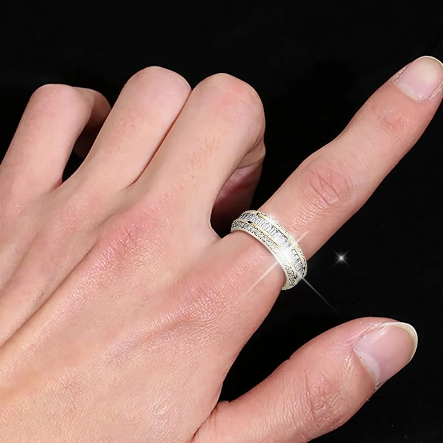 Simulated Diamond Ring for Women Minimalist Design Zircon Jewelry Wedding Band Engagement Ring