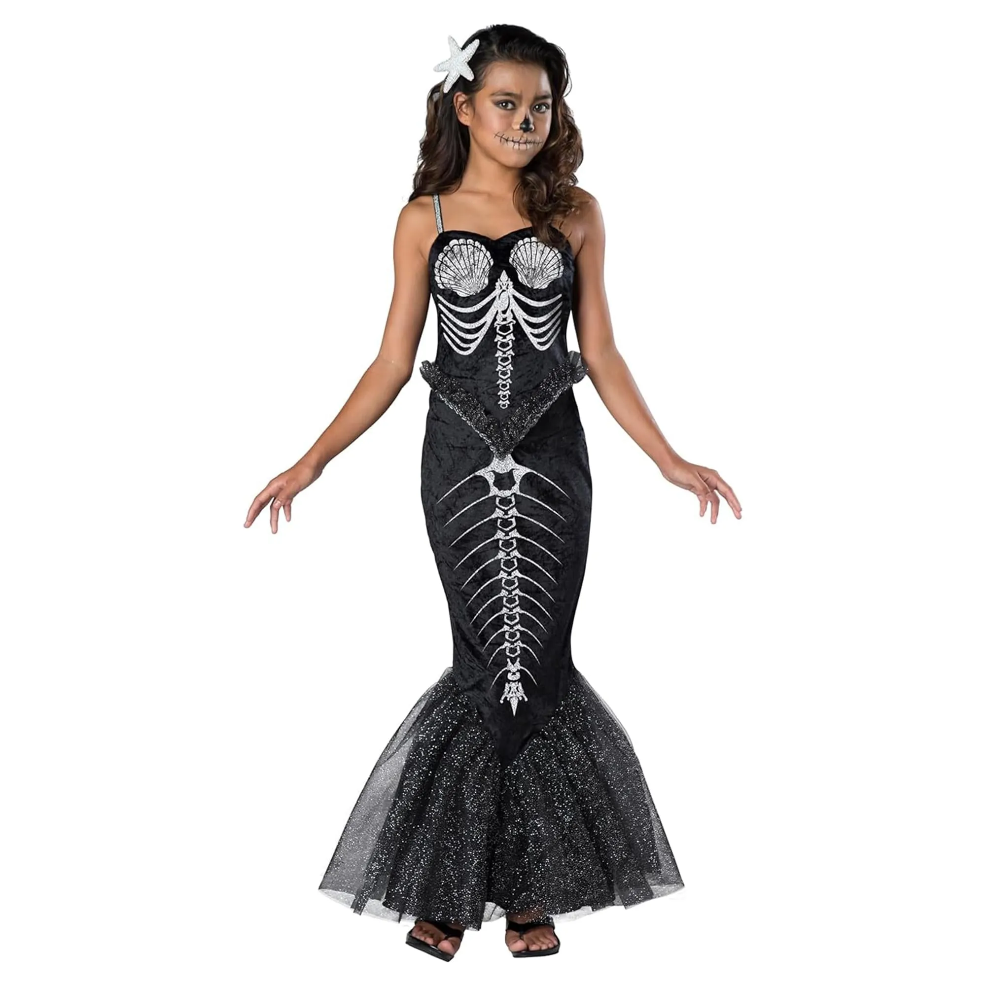 Skeleton Mermaid Girl's Costume