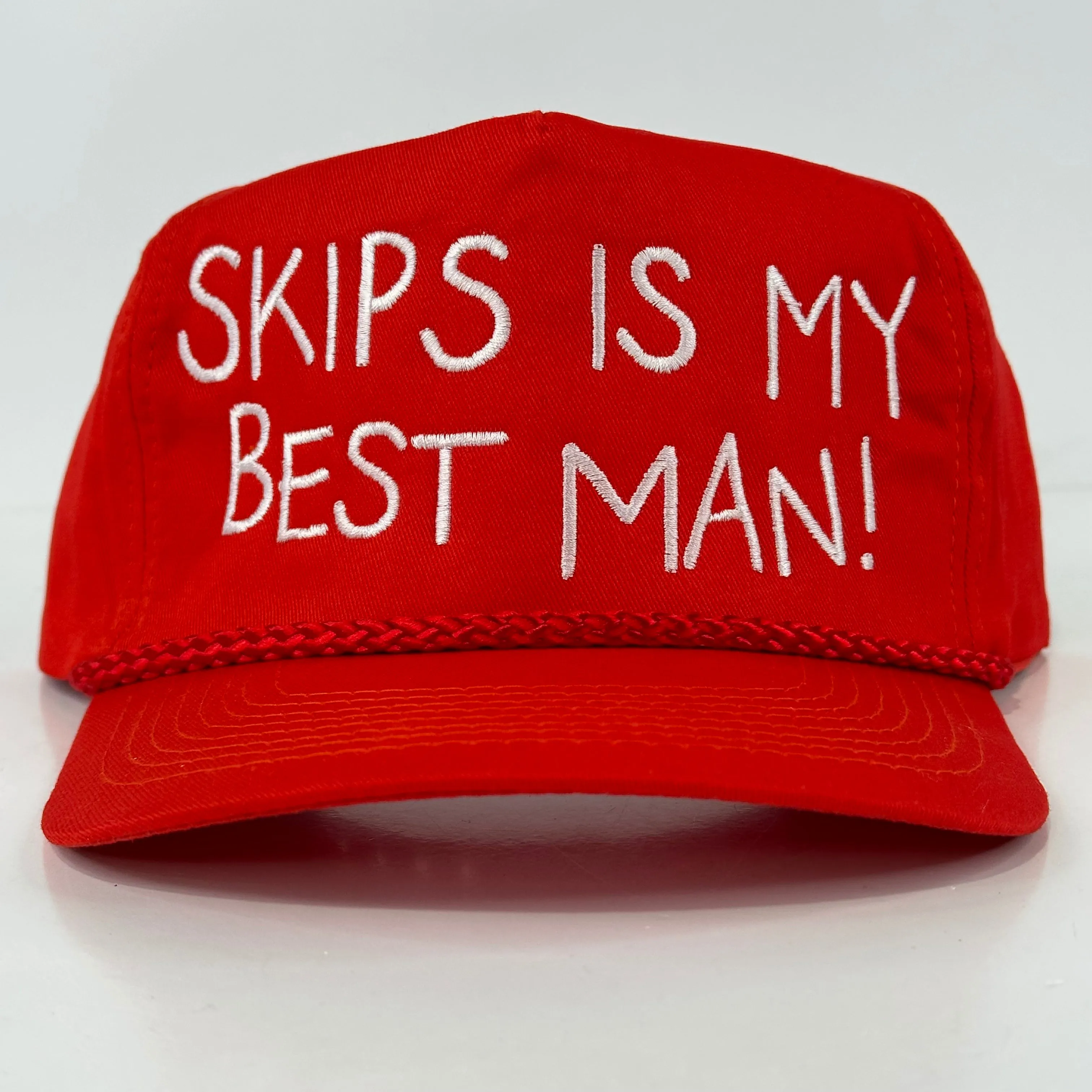 SKIPS IS MY BEST MAN Red Rope SnapBack Adjustable Cap Hat Custom Embroidered Collab Potent Frog
