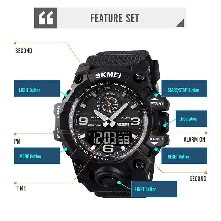 Skmei 1586 Original Analog Digital Watch For Men