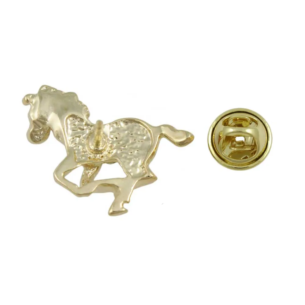 Small Crystal Running Horse Lapel Tac Pin - SPA618A
