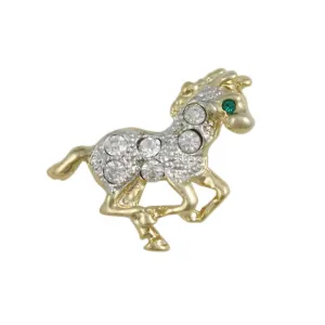 Small Crystal Running Horse Lapel Tac Pin - SPA618A