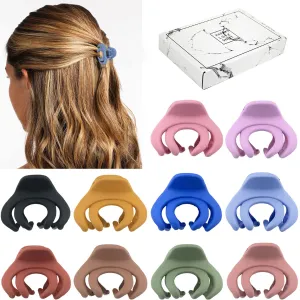 Small Hair Clips for Women Girls Kids, Tiny Hair Claw Clips for Thin/Medium Thick Hair, 1.5 Inch Mini Jaw Clips Matte Octopus Clip Nonslip Spider with Gift Box (Pack of 10 Colors)