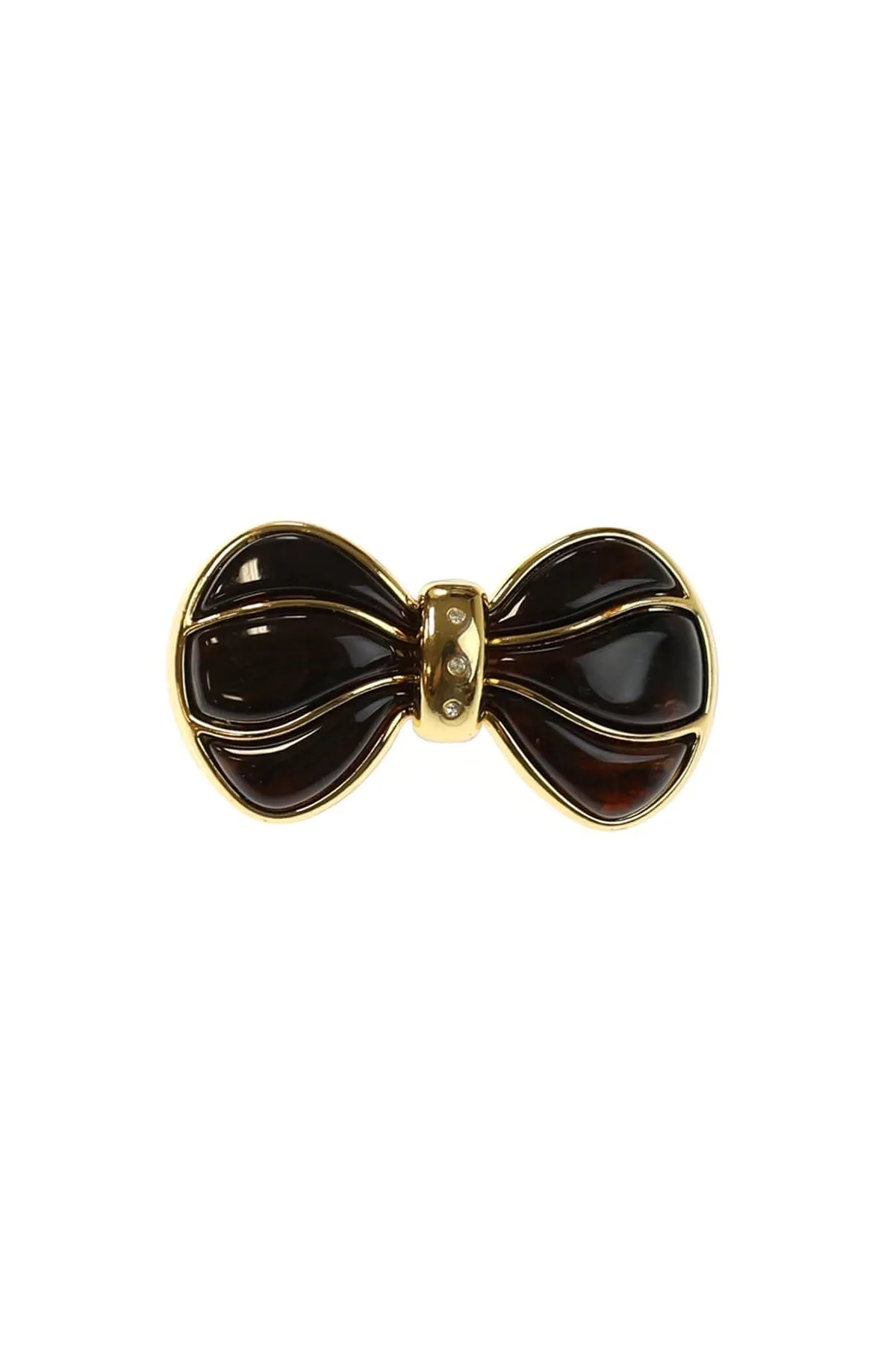 Small Vintage Italian Fancy Bow Styled Hair Barrette with Crystals