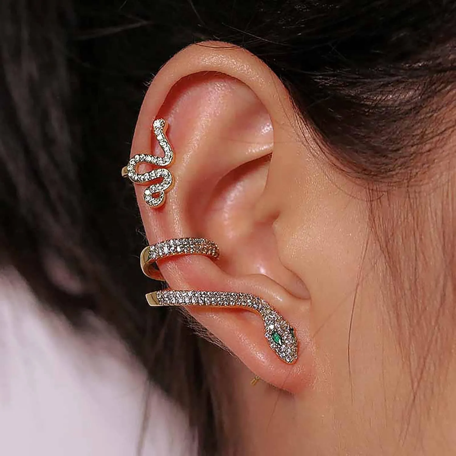 Snake Earrings for Women Gold Snake Stud Earrings Gothic Snake Ear Cuff Snake Dangle Drop Earrings Halloween Jewelry Gifts