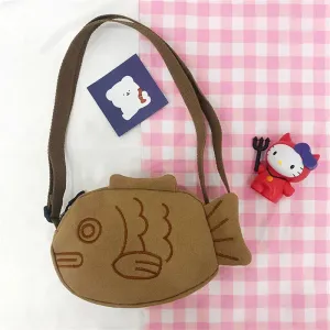 Sohiwoo Cartoon Cute Japanese Taiyaki Fashion Backpack Women's Bag Messenger Bag Shoulder Bags Coin Purse Women Crossbody Bag