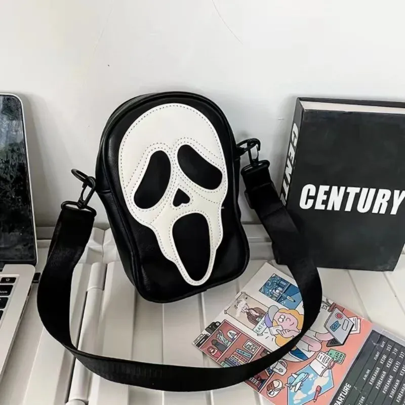 Sohiwoo Y2k Funny Ghost Shoulder Bag Cute Devil Messenger bag Fashion Crossbody Underarm Bag Ghost face Tote Bag Goth Bag Handbag Purses