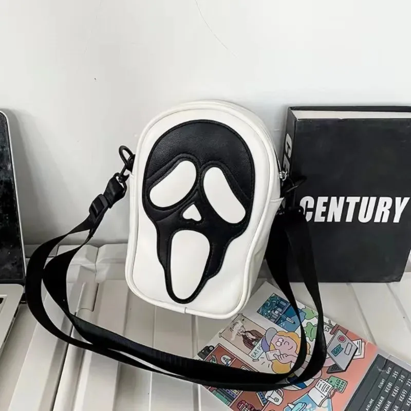Sohiwoo Y2k Funny Ghost Shoulder Bag Cute Devil Messenger bag Fashion Crossbody Underarm Bag Ghost face Tote Bag Goth Bag Handbag Purses