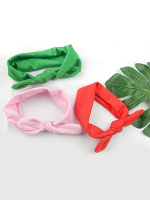 Solid Color Hair Clips Bowknot Elastic Hairband for Baby Toddler Girls
