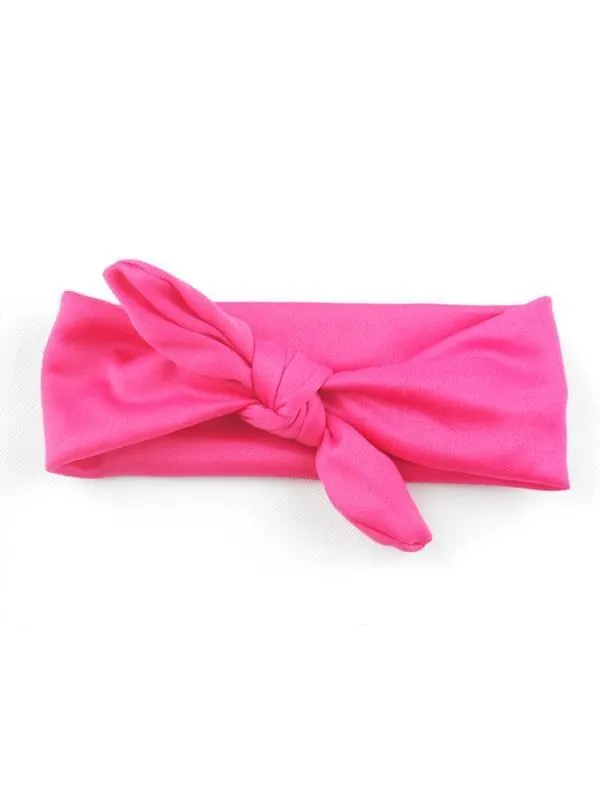 Solid Color Hair Clips Bowknot Elastic Hairband for Baby Toddler Girls