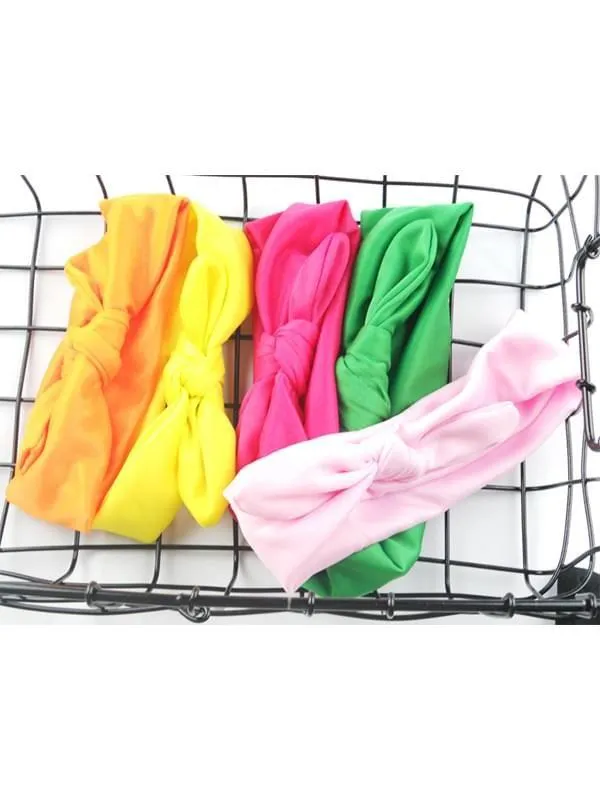 Solid Color Hair Clips Bowknot Elastic Hairband for Baby Toddler Girls