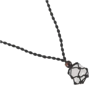 Sparkling Birthstone Necklace Long Natural Stone Pendant Adjustable Rope Necklace for Women Men