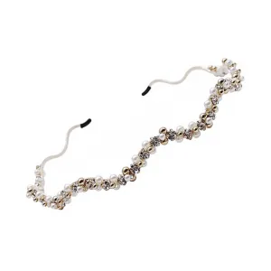 Sparkling Rhinestone Pearl Hairband Headband Scrunchie for Wedding Women's Hair Jewelry