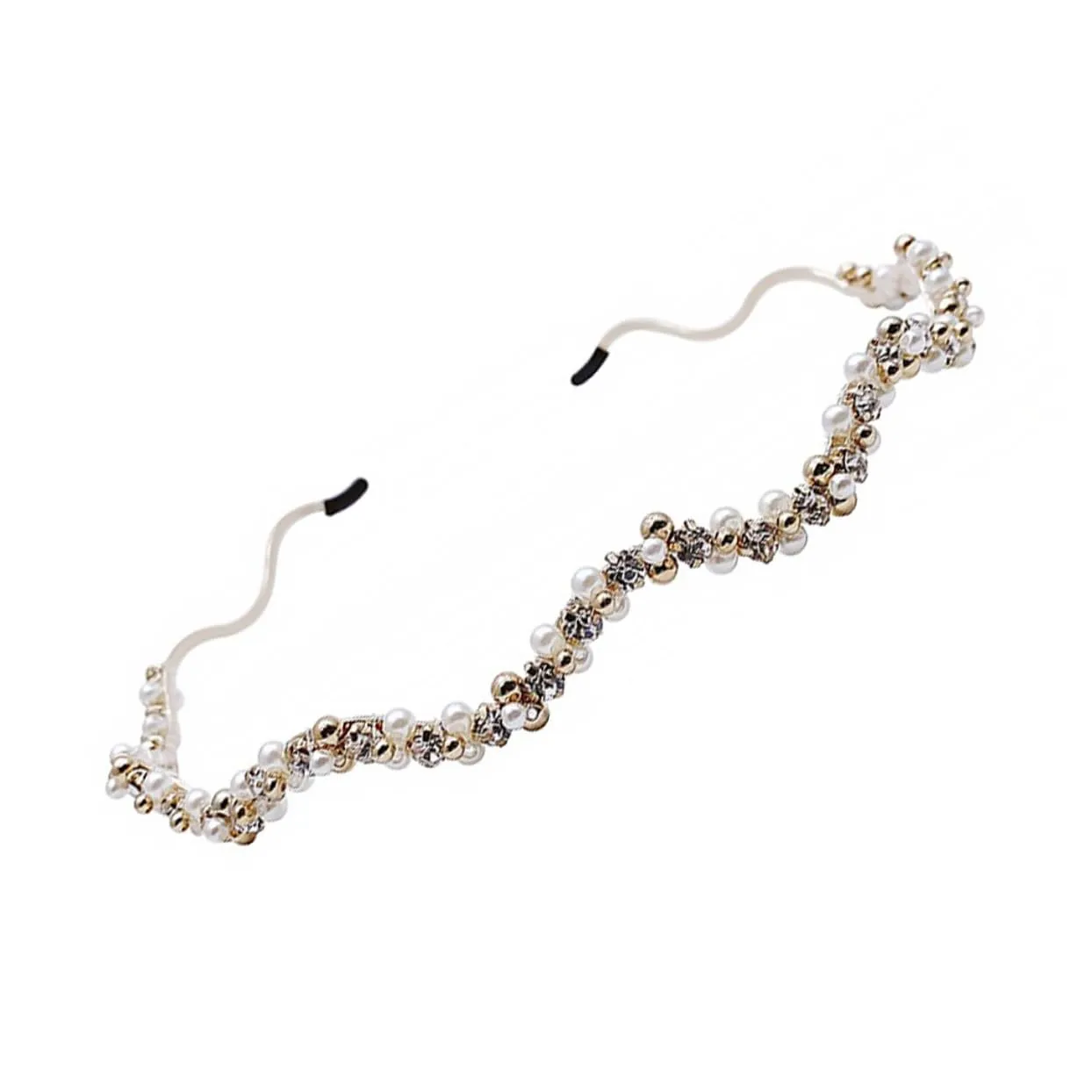 Sparkling Rhinestone Pearl Hairband Headband Scrunchie for Wedding Women's Hair Jewelry