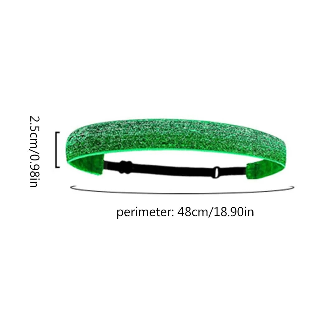 Sparkly Glitter Headbands Non-Slip Running Headbands Elastic Girls Sports Velvet-Fabric Stretchy Shiny Headbands Gifts
