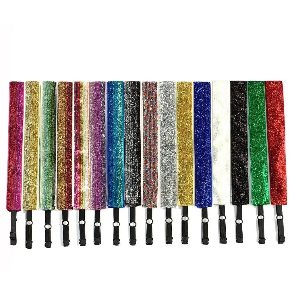 Sparkly Glitter Headbands Non-Slip Running Headbands Elastic Girls Sports Velvet-Fabric Stretchy Shiny Headbands Gifts