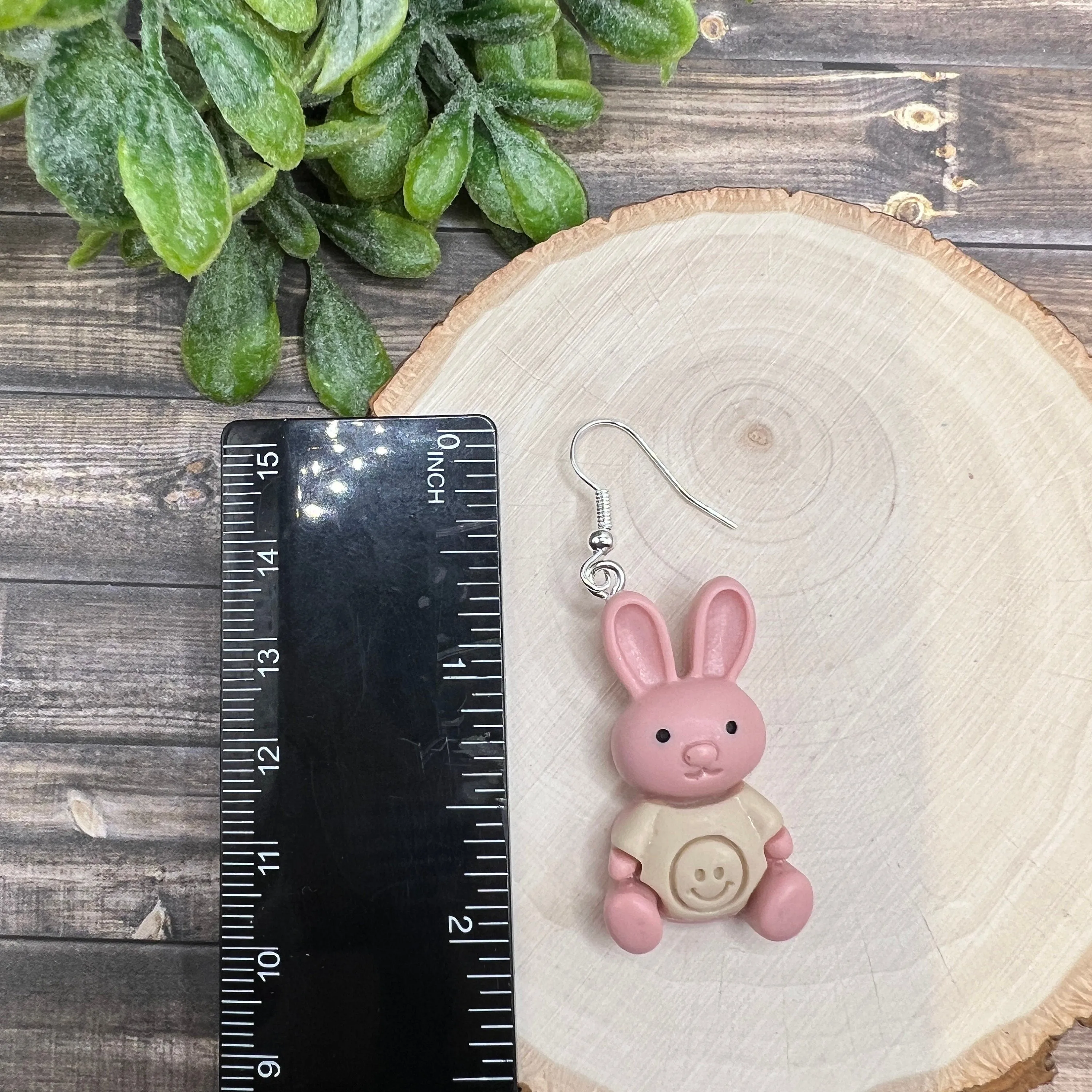 Spring Bunny Rabbit Animal Earrings Pink Hypoallergenic  Easter - Clearance - Animal