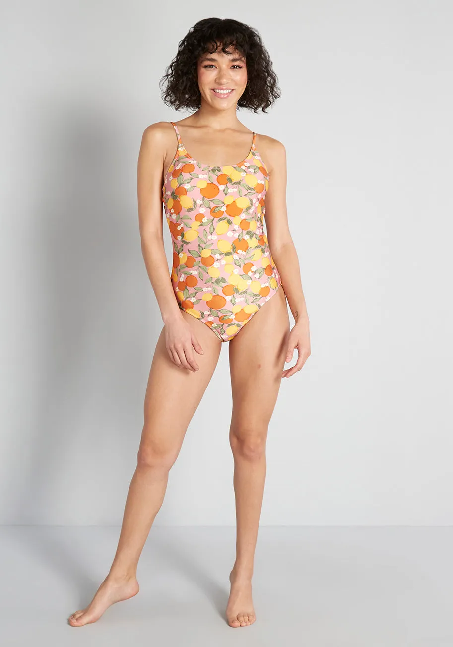Springtime Citrus One-Piece Swimsuit