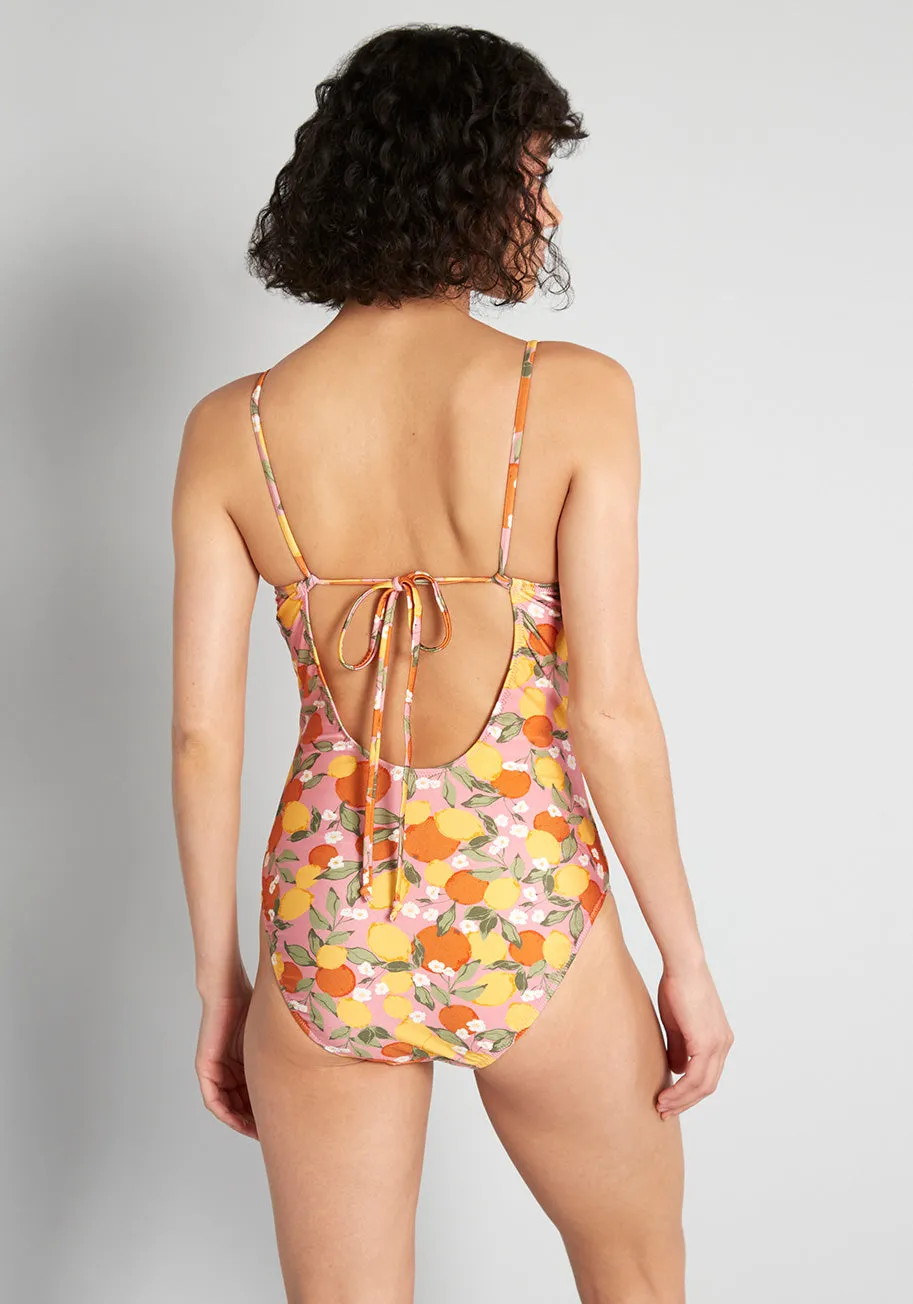Springtime Citrus One-Piece Swimsuit