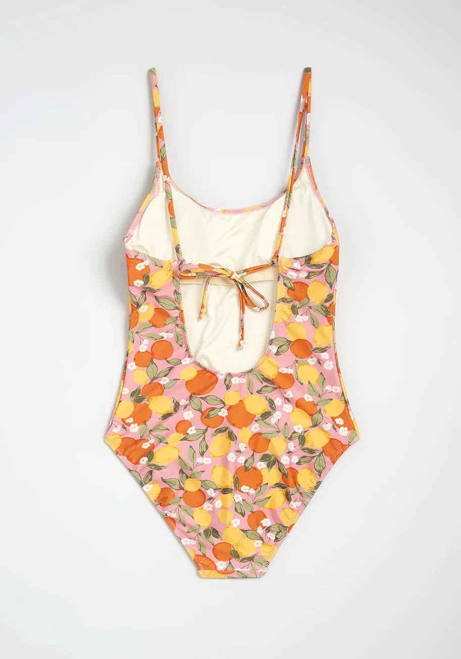 Springtime Citrus One-Piece Swimsuit