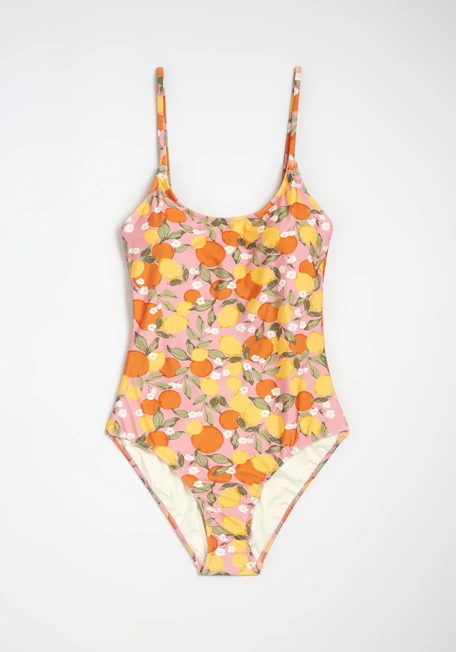 Springtime Citrus One-Piece Swimsuit