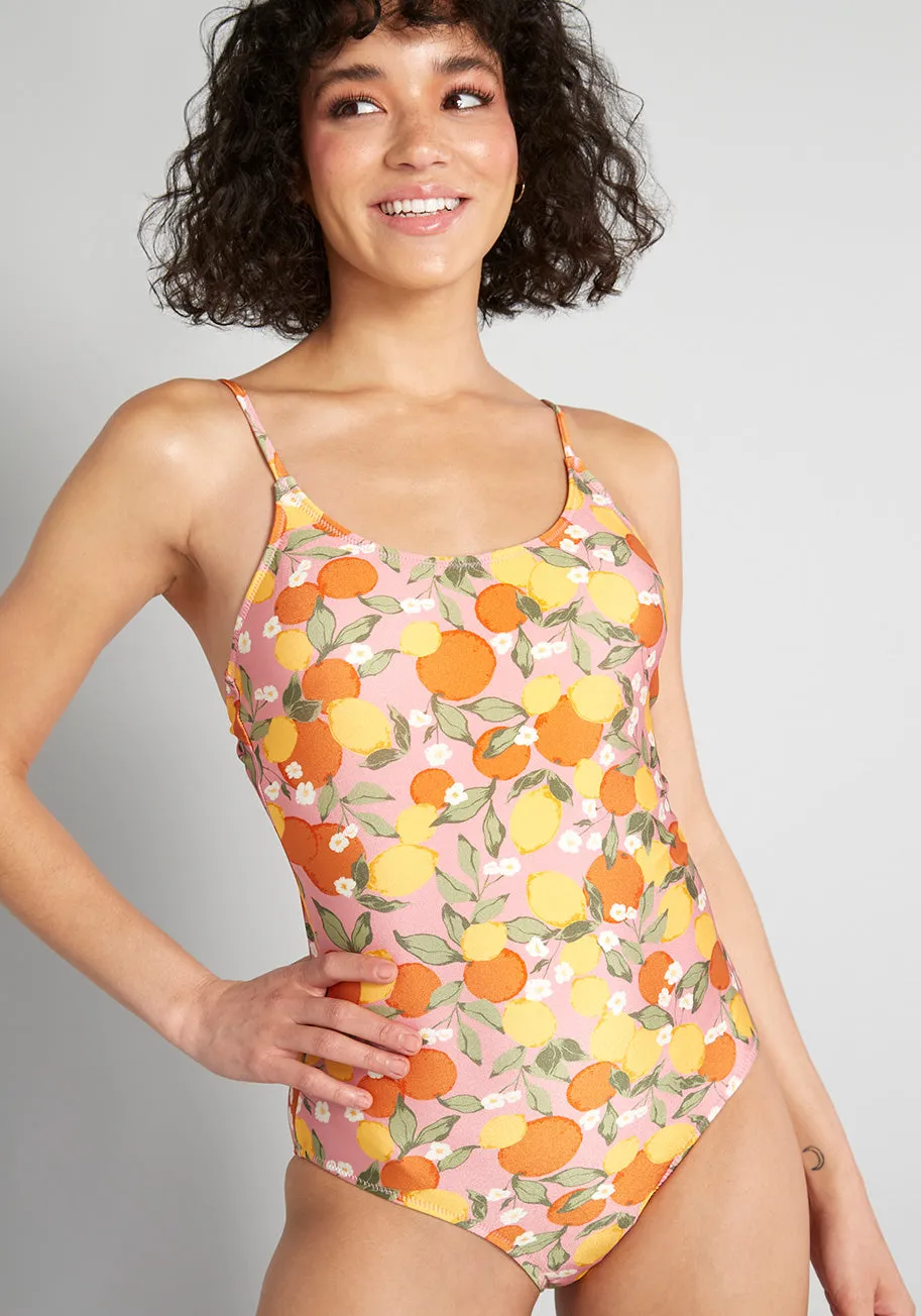Springtime Citrus One-Piece Swimsuit
