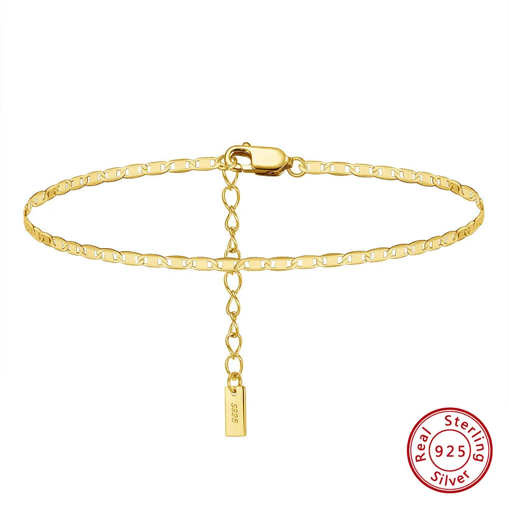 Sterling Silver Anklet Adjustable 2.0mm