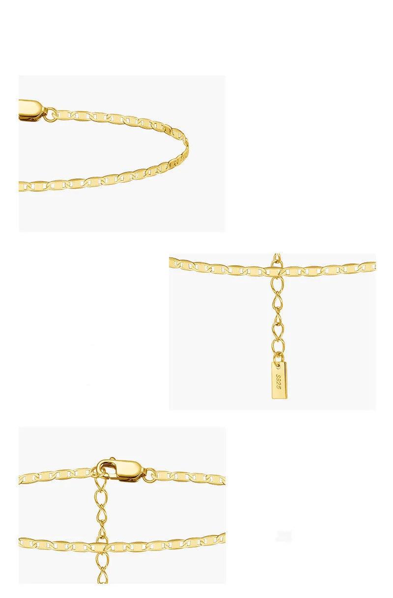Sterling Silver Anklet Adjustable 2.0mm