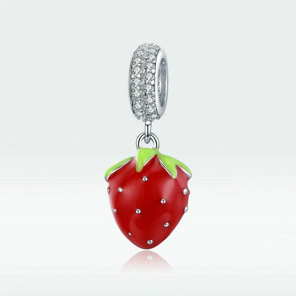 Strawberry Charm 925 Sterling Silver Carrot Charm Durian Charm Banana Charm Lemon Charm Fruit Charm for Pandora Charm Bracelet