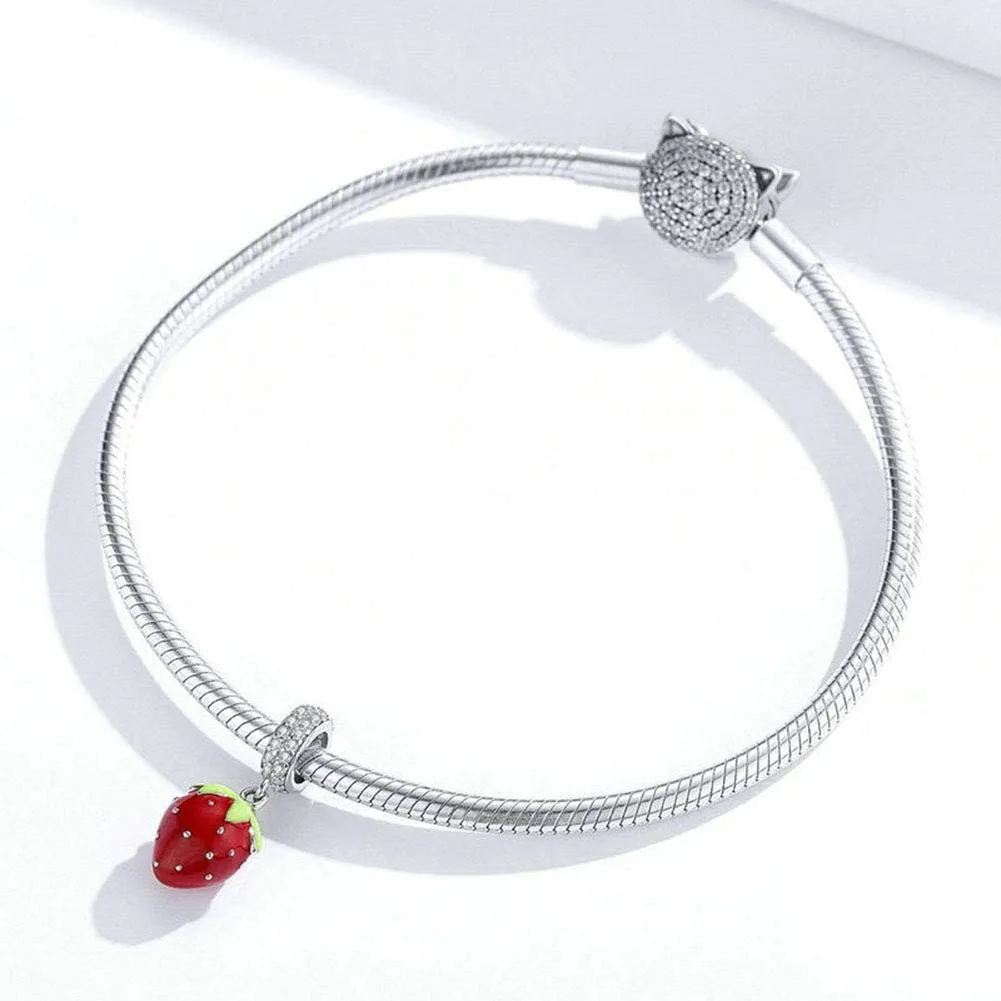 Strawberry Charm 925 Sterling Silver Carrot Charm Durian Charm Banana Charm Lemon Charm Fruit Charm for Pandora Charm Bracelet