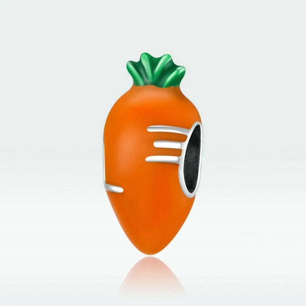 Strawberry Charm 925 Sterling Silver Carrot Charm Durian Charm Banana Charm Lemon Charm Fruit Charm for Pandora Charm Bracelet