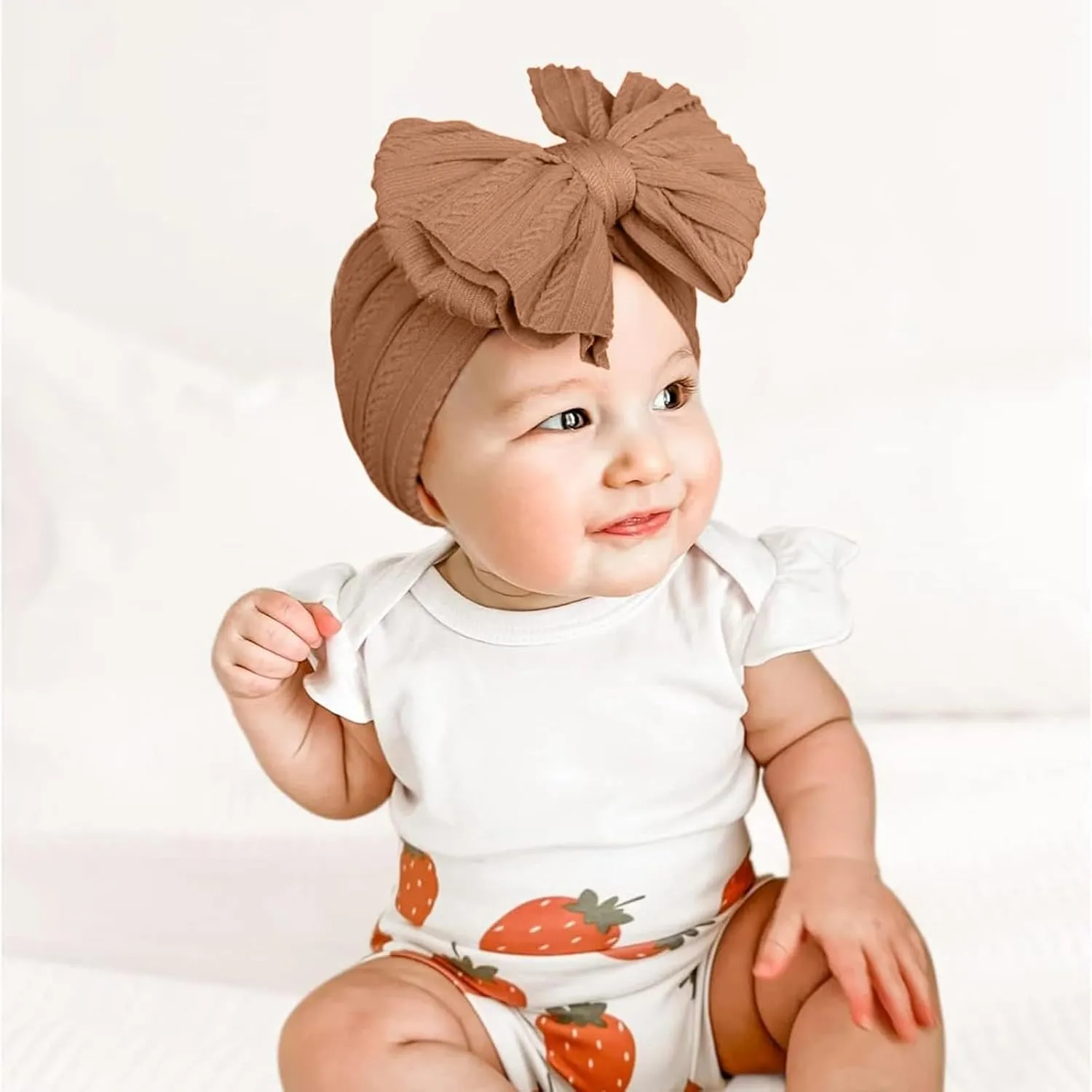 Stretchy Nylon Headband With Bows, Soft Handmade Headbands With Double Bows Head Wrap Nylon Hair Accessories, (AB)