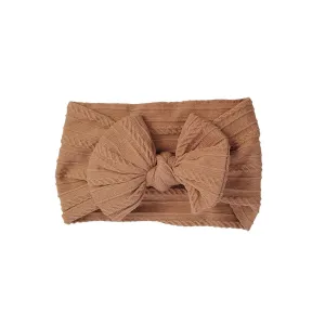 Stretchy Nylon Headband With Bows, Soft Handmade Headbands With Double Bows Head Wrap Nylon Hair Accessories, (AB)