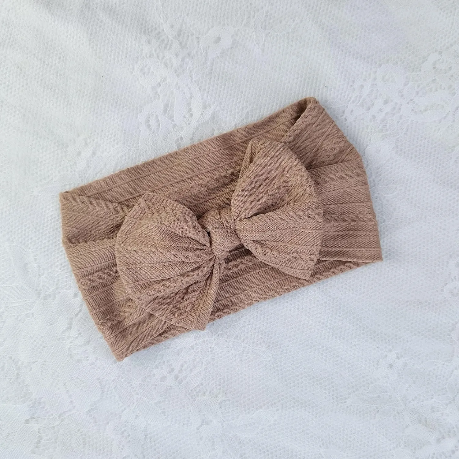 Stretchy Nylon Headband With Bows, Soft Handmade Headbands With Double Bows Head Wrap Nylon Hair Accessories, (AC)