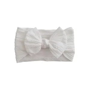 Stretchy Nylon Headband With Bows, Soft Handmade Headbands With Double Bows Head Wrap Nylon Hair Accessories, (G)