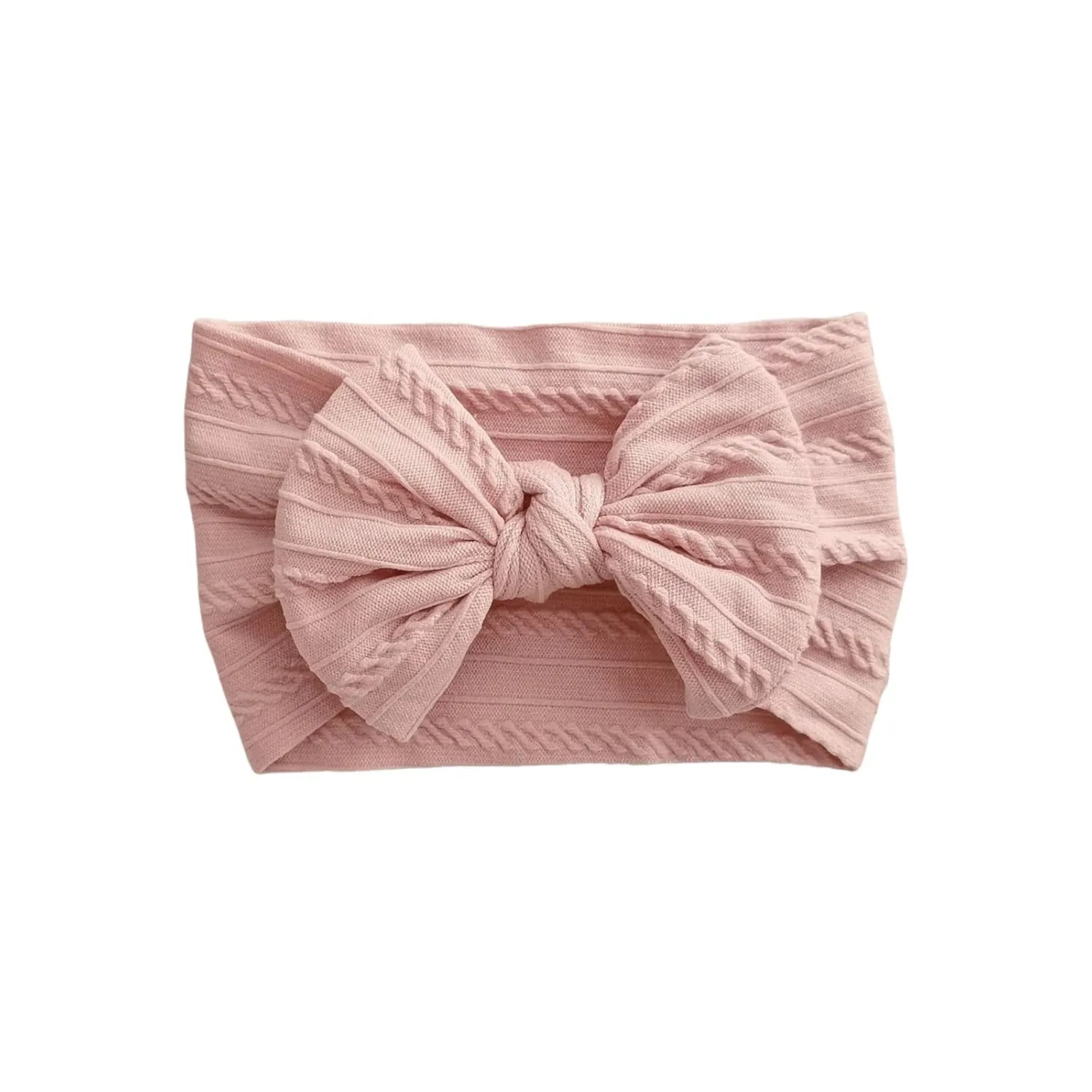 Stretchy Nylon Headband With Bows, Soft Handmade Headbands With Double Bows Head Wrap Nylon Hair Accessories, (M)