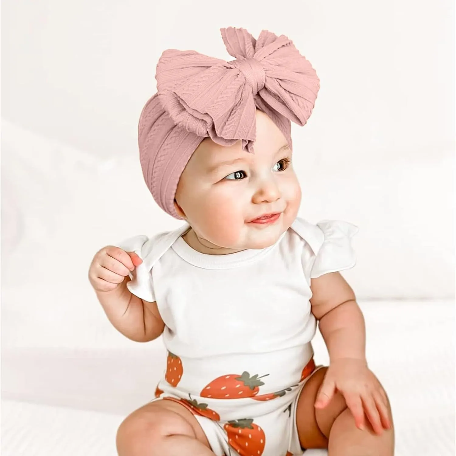 Stretchy Nylon Headband With Bows, Soft Handmade Headbands With Double Bows Head Wrap Nylon Hair Accessories, (M)