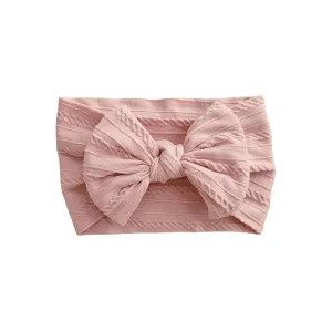 Stretchy Nylon Headband With Bows, Soft Handmade Headbands With Double Bows Head Wrap Nylon Hair Accessories, (M)