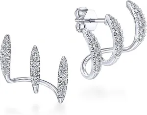 Stylish Cuff Earrings for Women Cat Claw Illusion Stud Silver Earrings Minimalist Jewelry Gifts